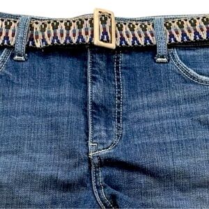 Pilcro Anthropologie Denim Shorts Womens 30 Blue Cuffed‎ Belted Mid Rise Casual